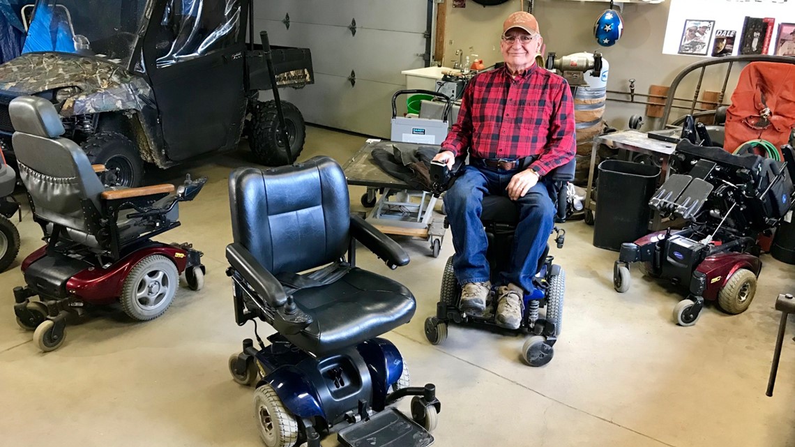 Man restores donates dozens of power wheelchairs from a wheelchair